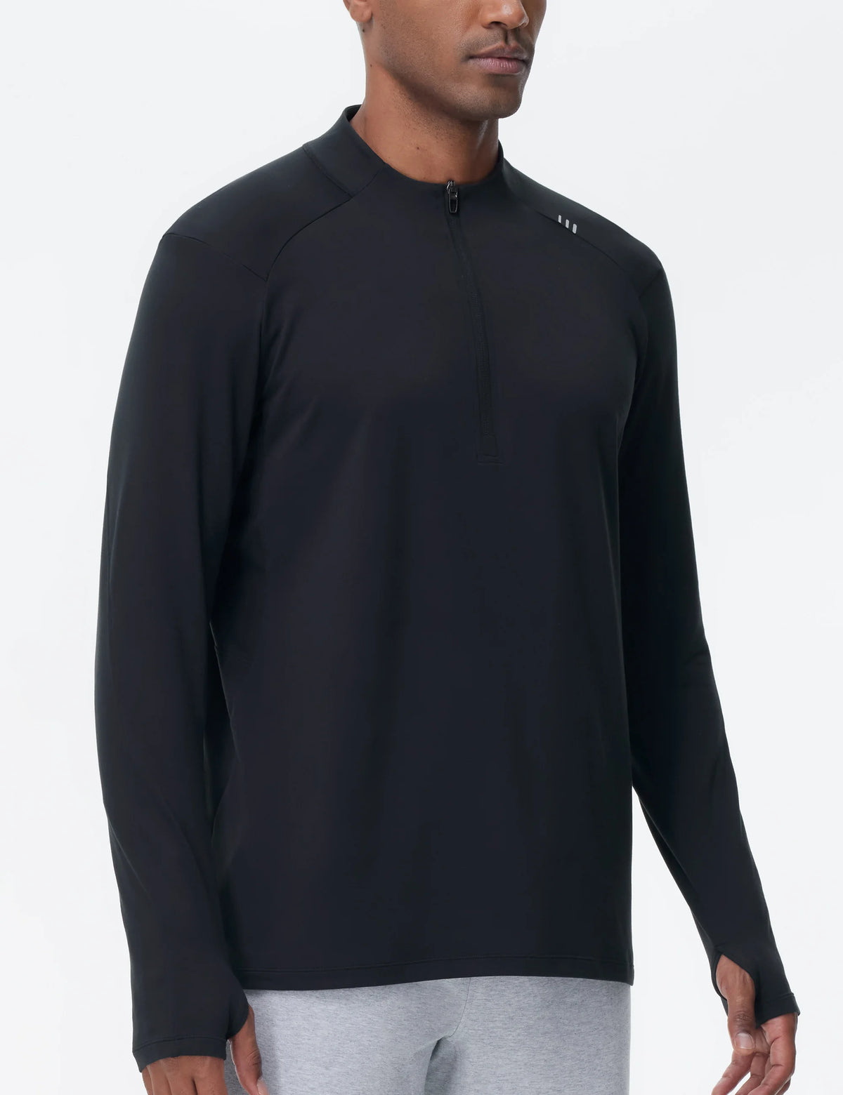 THE GYM PEOPLE Men's Half-Zip Long Sleeve Golf Shirts Soft Lightweight Warm Workout Pullover Sweatshirts with Thumb Hole