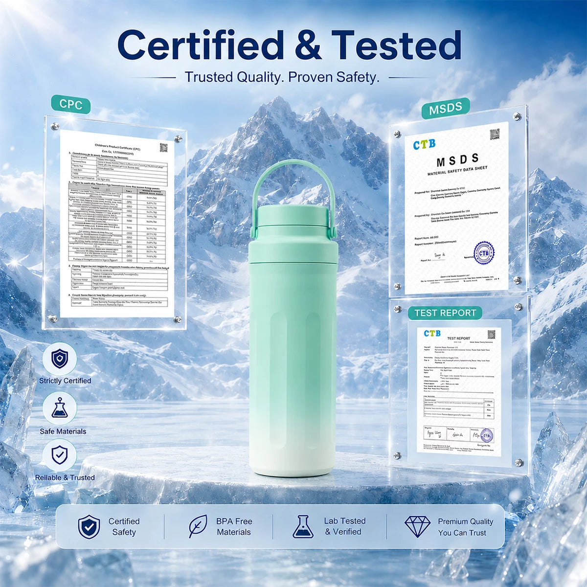 Kmaier Portable Breast Milk Cooler Bottle, 24‑Hour Cold Retention Breastmilk Chiller with 2Pcs 300ml Reusable Milk Storage Bottles, Leak‑Proof Travel Breastmilk Container for Working Moms Outdoor On‑the‑Go Breastfeedi