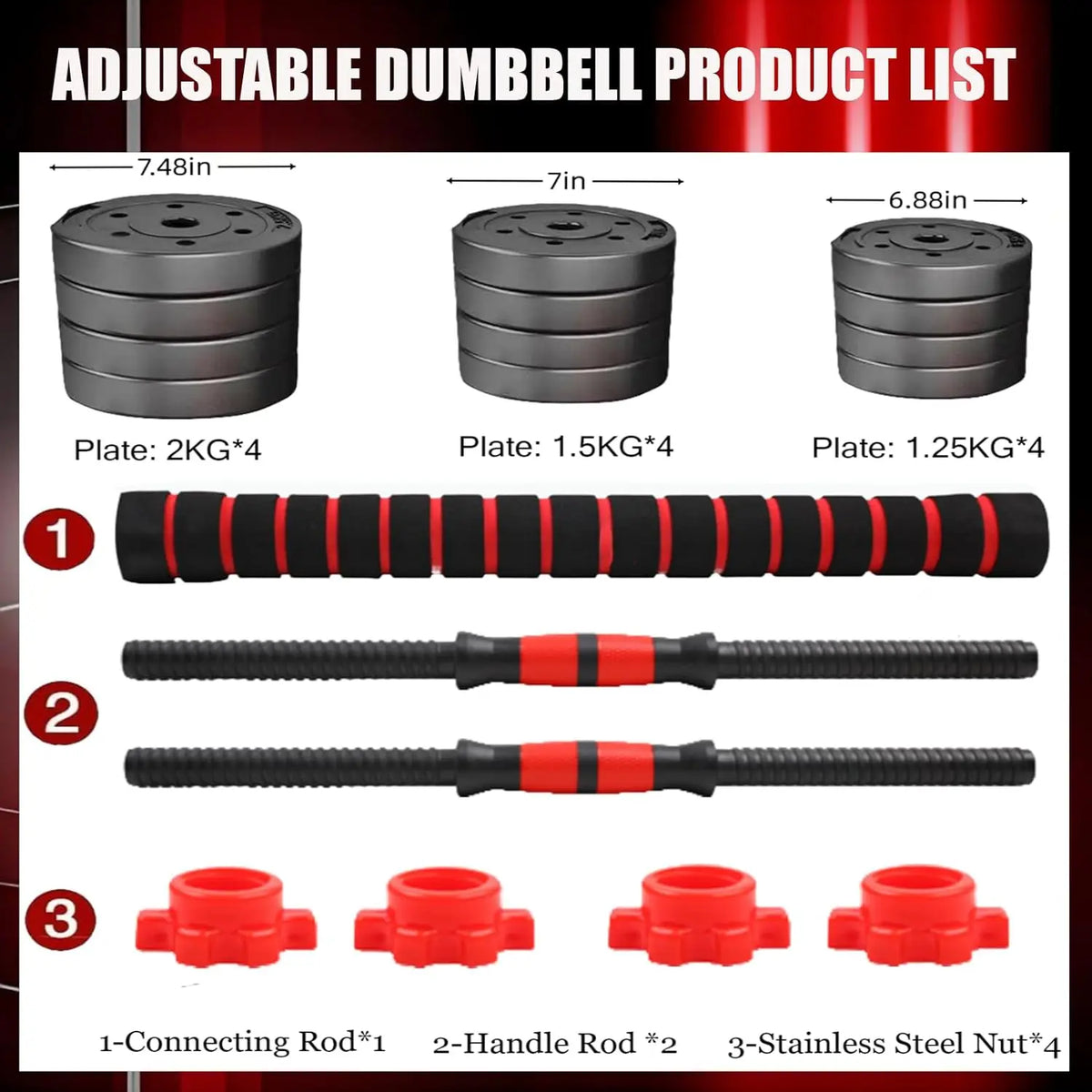 Adjustable Dumbbell Set For Home Gym Fitness Strength Training