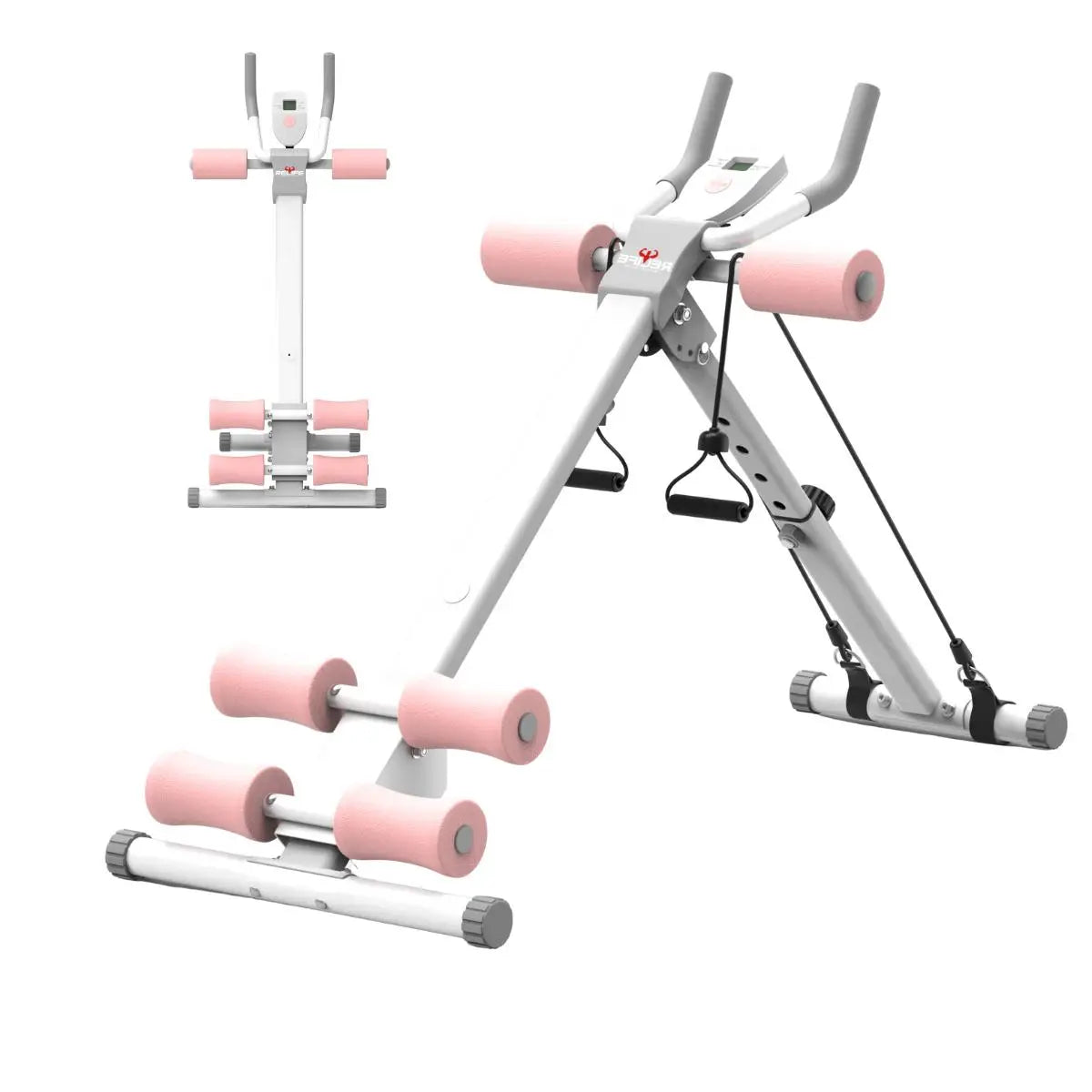 Foldable Core Abdominal Trainer With 3 Level Adjustable Resistance Bands