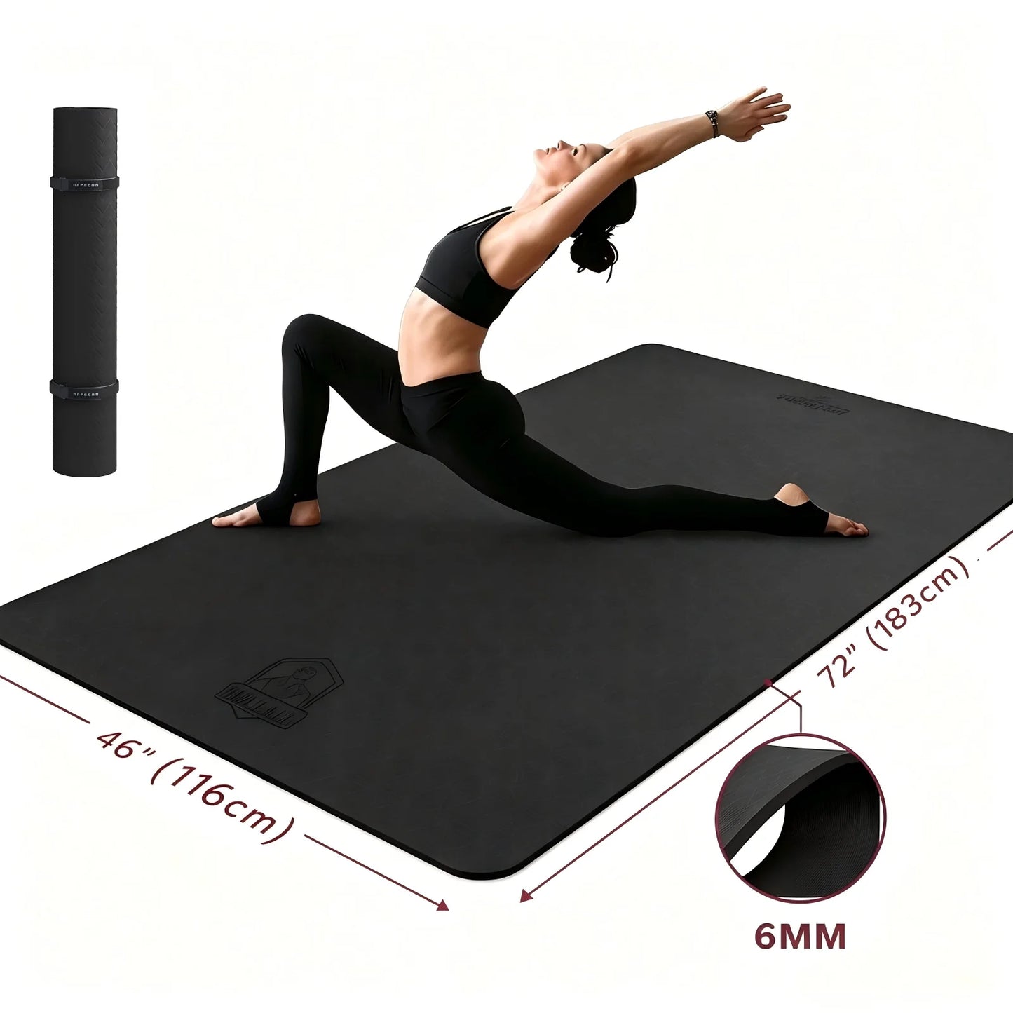 HAPBEAR Yoga Mat Non Slip Eco Friendly TPE Pilates Workout