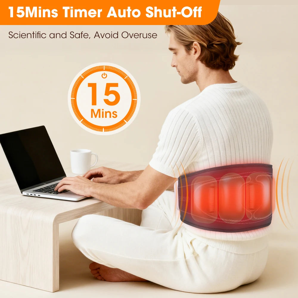 Hailicare Cordless Heating Waist Belt With Airbag Lumbar Support Massager