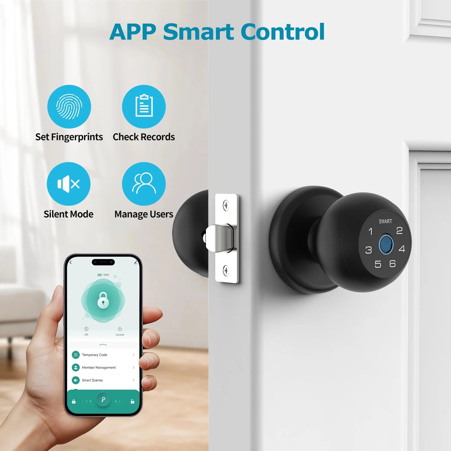 FILTA Smart Lock Keyless Entry Fingerprint And App Control