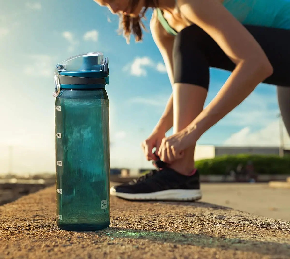Durable Water Bottle With Time Marker For Gym And Travel