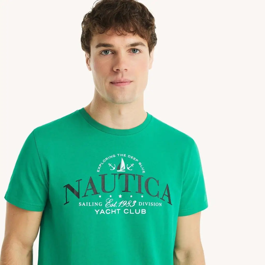 Nautica Men's Yacht Club Crew Neck T Shirt For Fitness
