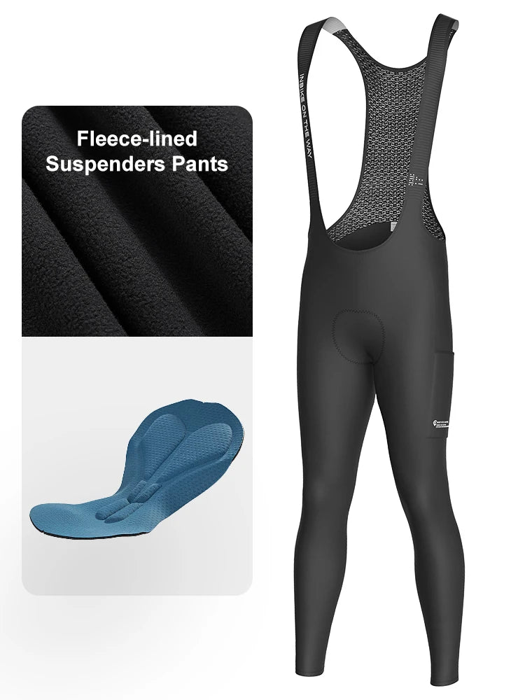 INBIKE Winter Fleece Cycling Jersey and Padded Bib Pants Set
