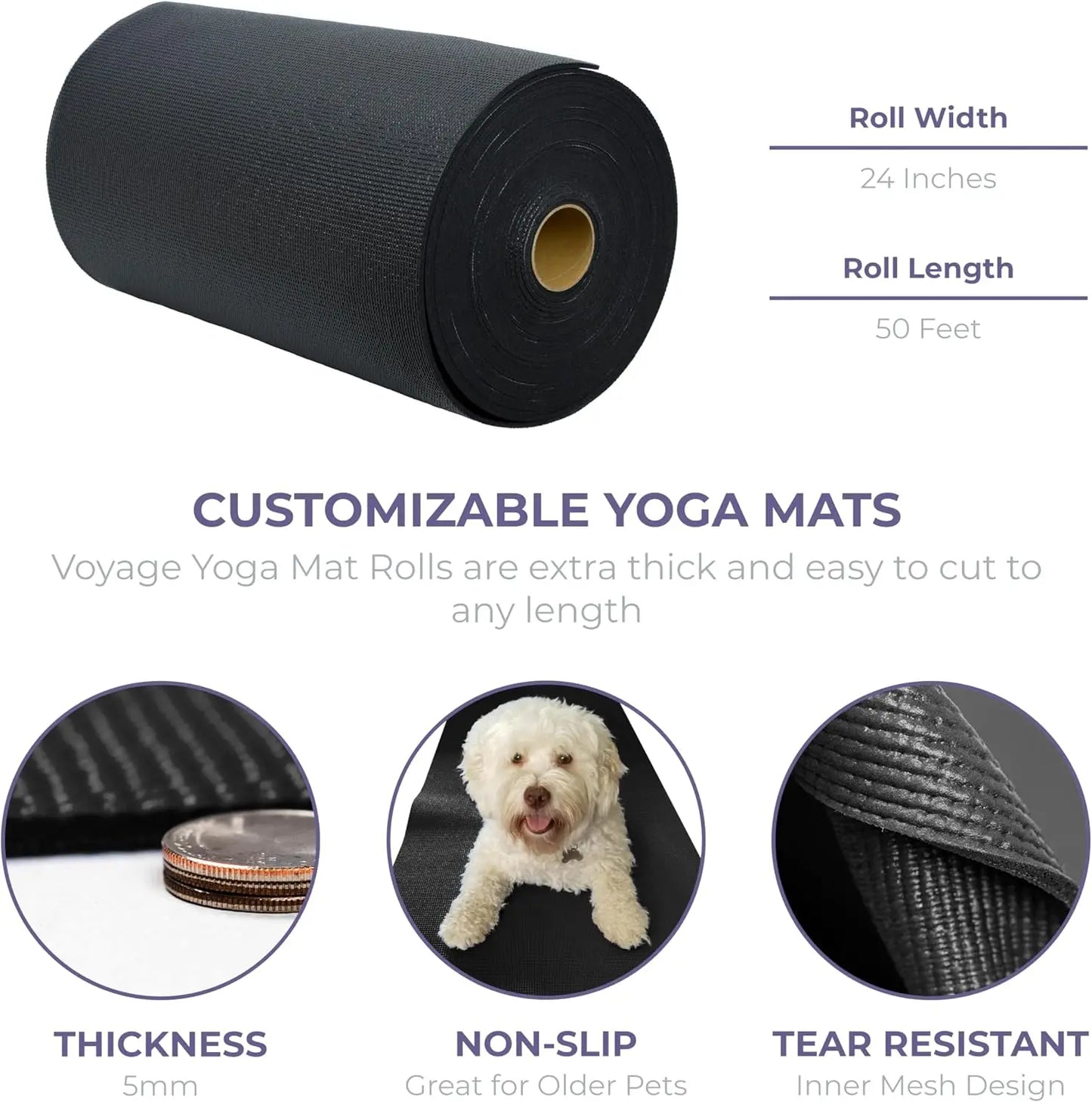 Non Slip Yoga Mat Roll For Home Fitness And Exercise