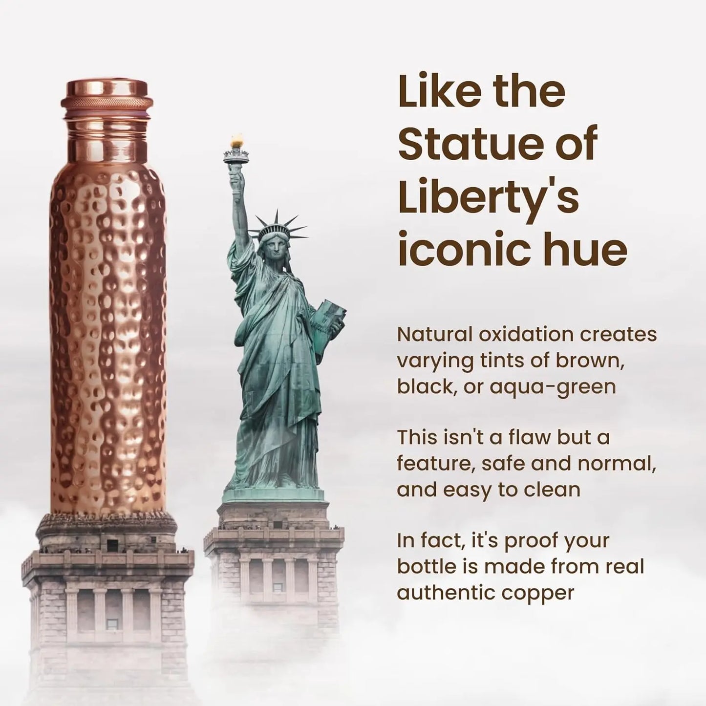 Hammered Copper Water Bottle, 34 oz - Leak-Proof, Eco-Friendly Design for Temperature Retention - Stay Hydrated & Experience Ayu