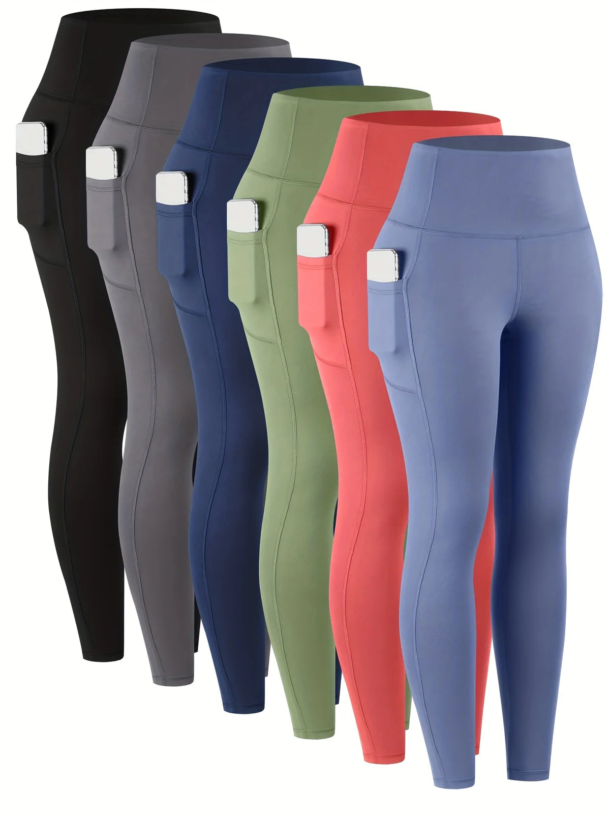 Womens High Waist Pocket Leggings for Yoga Workout and Fitness