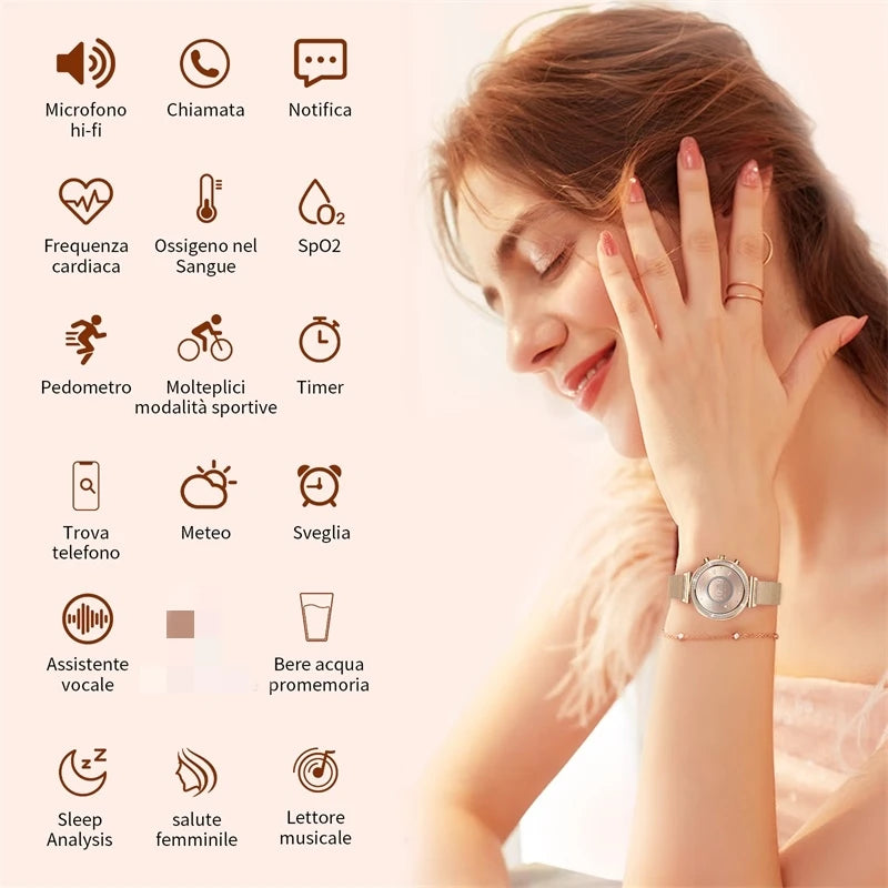 INNOFOVO Ladies Smartwatch With Calls And Message Push