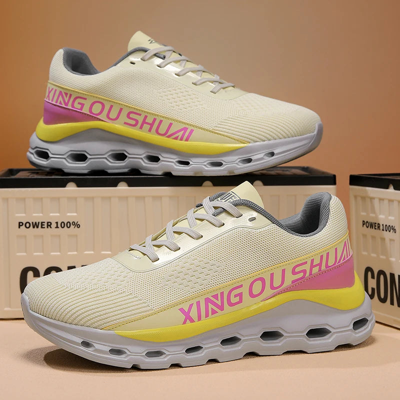 2026 New men shoes Couple Mesh Sneakers Breathable Sports Casual Shoes with Anti-Slip and Cushioning Features, Lightweight Running Shoes