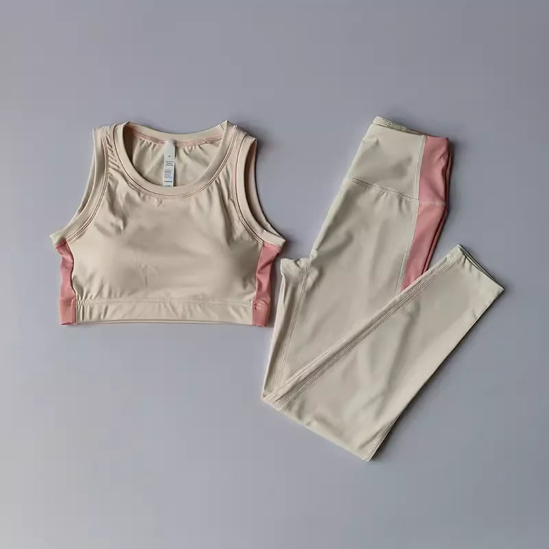 Women's Yoga Set 2-Piece High Waist Leggings And Sports Bra
