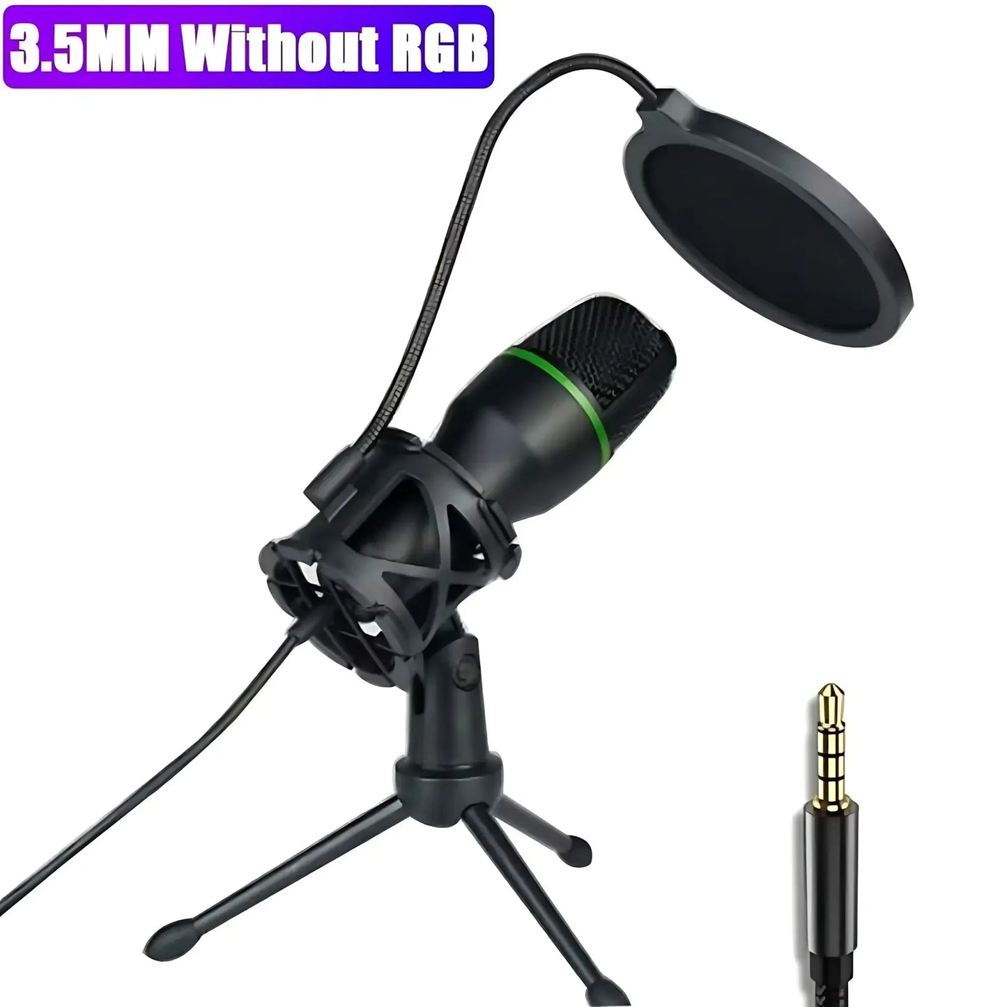 Professional Condenser Microphone Kit with Tripod Stand and RGB Lighting for Gaming and Streaming USB Microphone for YouTube Podcasts Video Studio Recording on PC Laptop Mac Desktop with Mute Button and Built in Voice Changer
