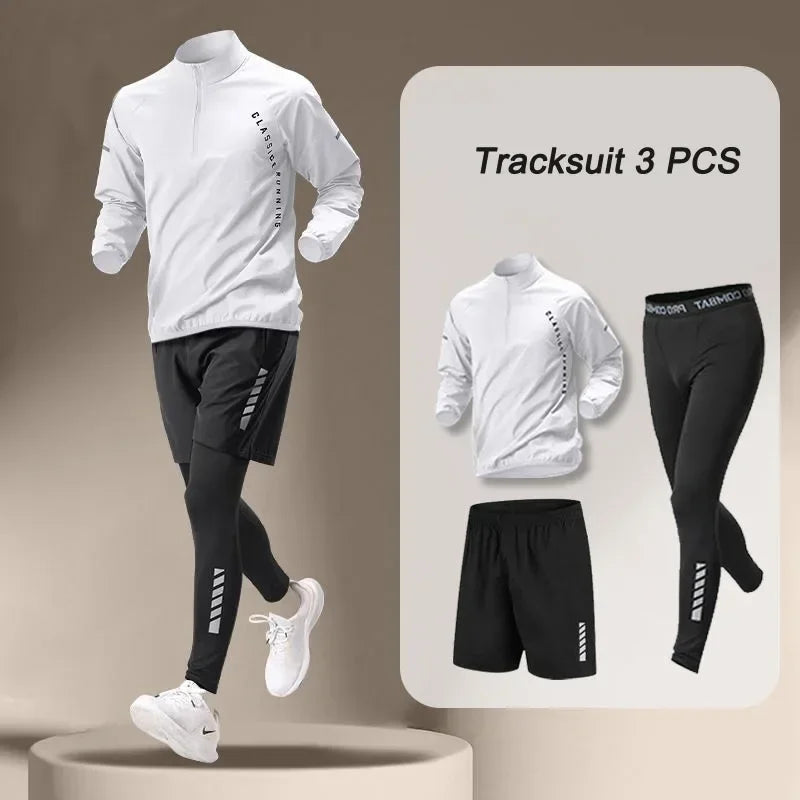 Kizarco Men's Quick Dry Jacket Set For Outdoor Running