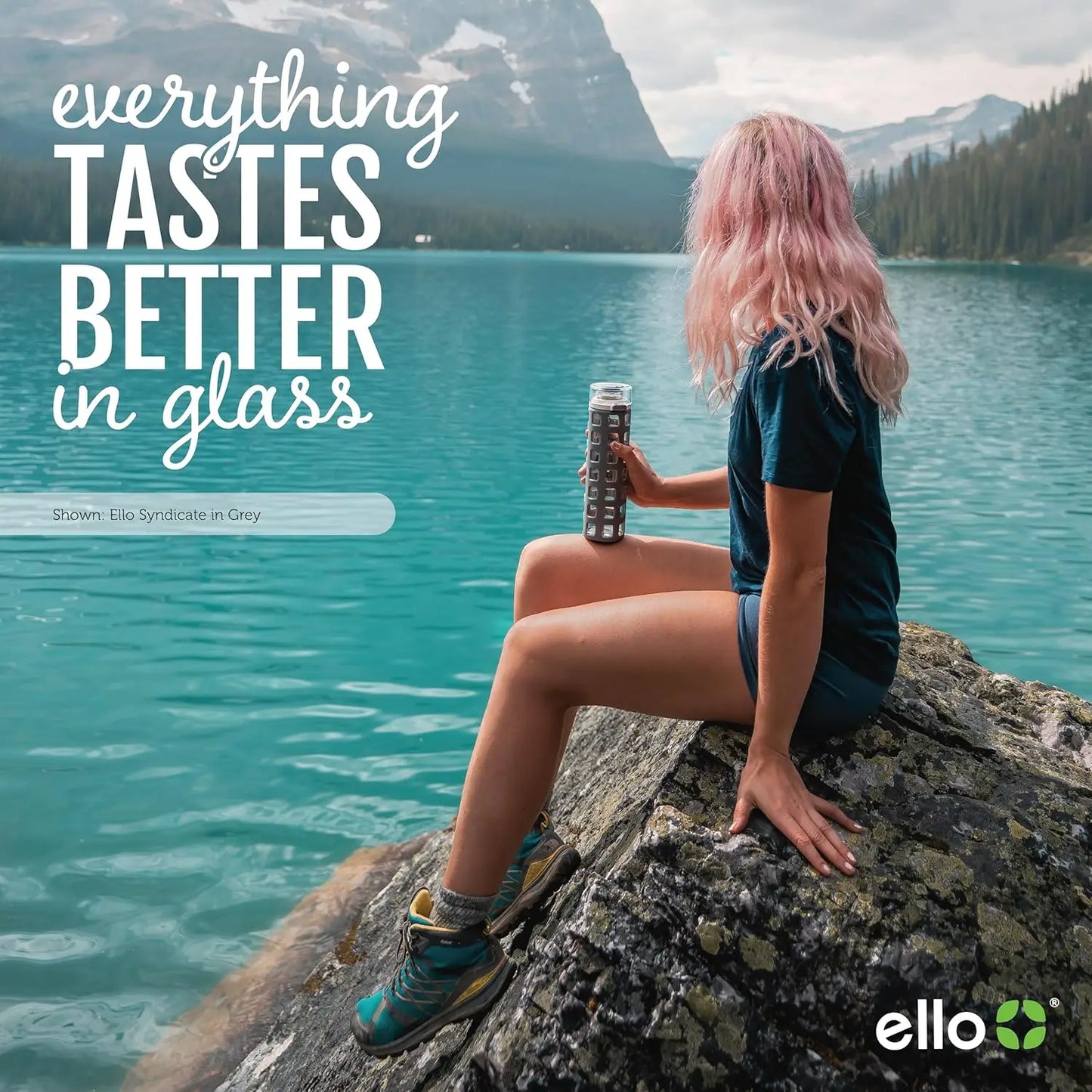 Reusable Glass Water Bottle With One Touch Leak Proof Lid