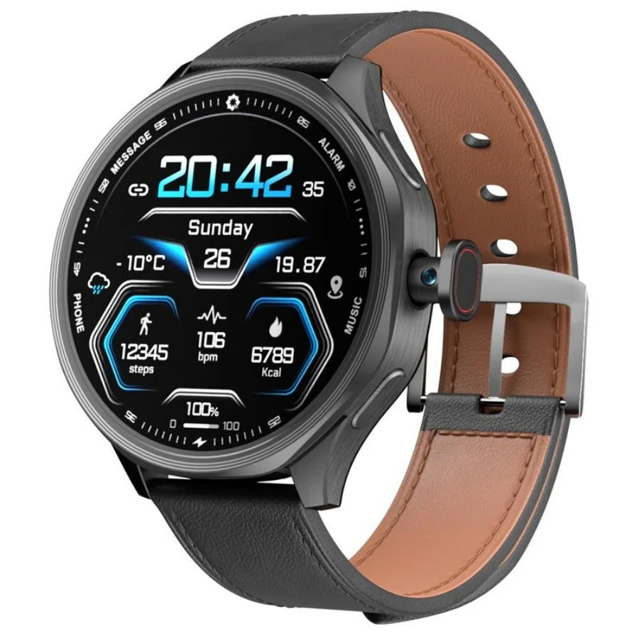 Android 4G SIM Smartwatch, Large 1.73-inch AMOLED Display, 3 GB RAM + 32 GB Storage for Men and Women, Rotating Camera, Wi-fi, GPS, 800 MAh Battery, Activity Tracker