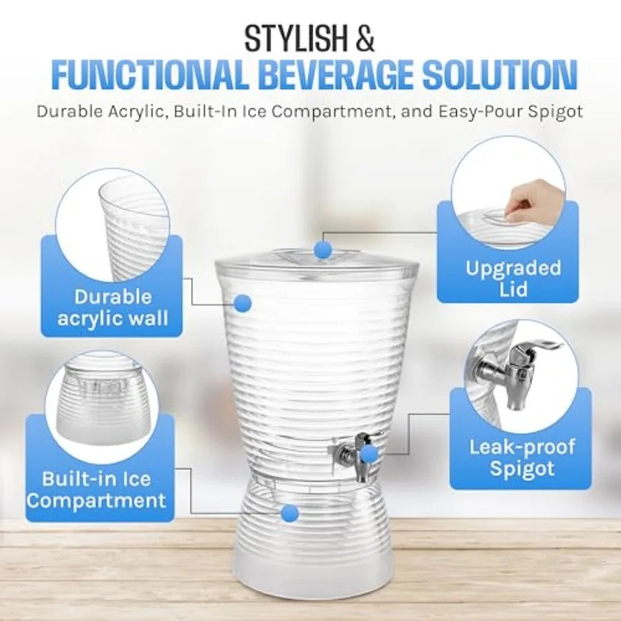 Reusable Plastic Drink Dispenser For Kitchen And Parties