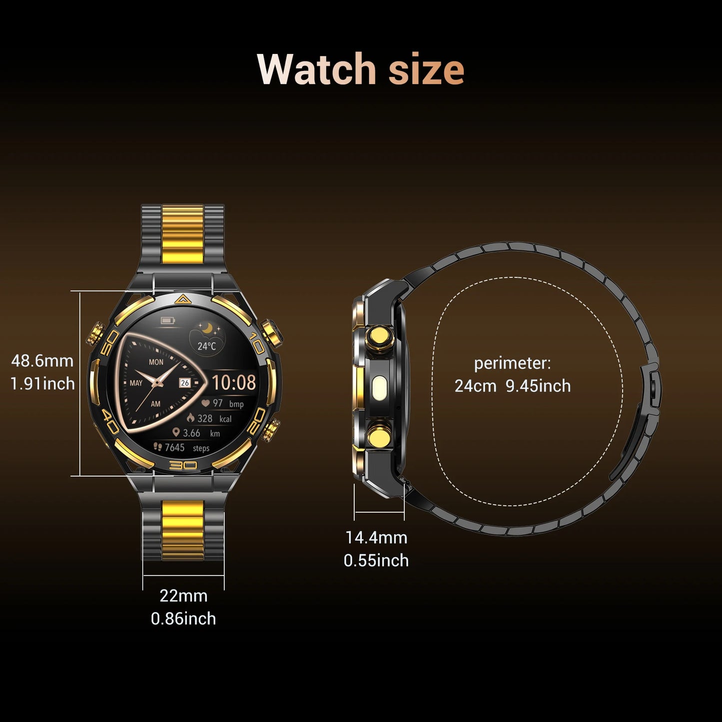 IOWODO W90Pro GPS Smartwatch With Flashlight And AMOLED Display