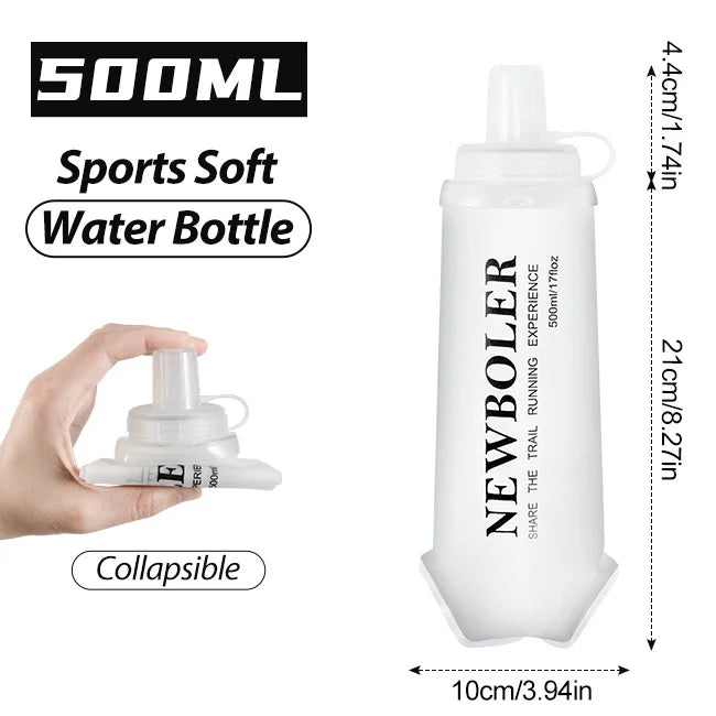 Sports Water Bottles BPA-Free Collapsible Soft Flask Running Camping Hiking Hydro Flask Soft Water Bottle for Hydration