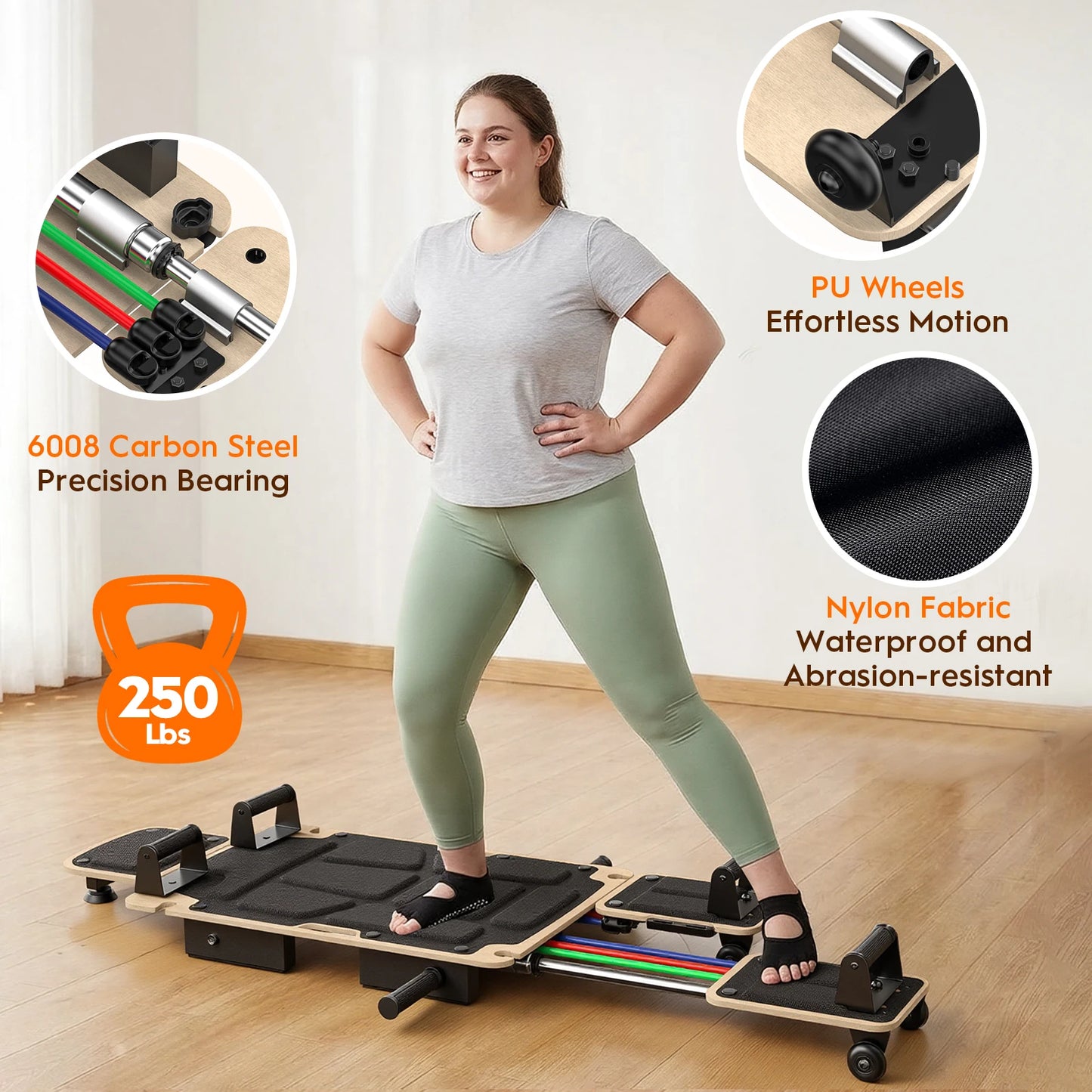 5-in-1 Pilates Reformer Home Gym For Full Body Workout