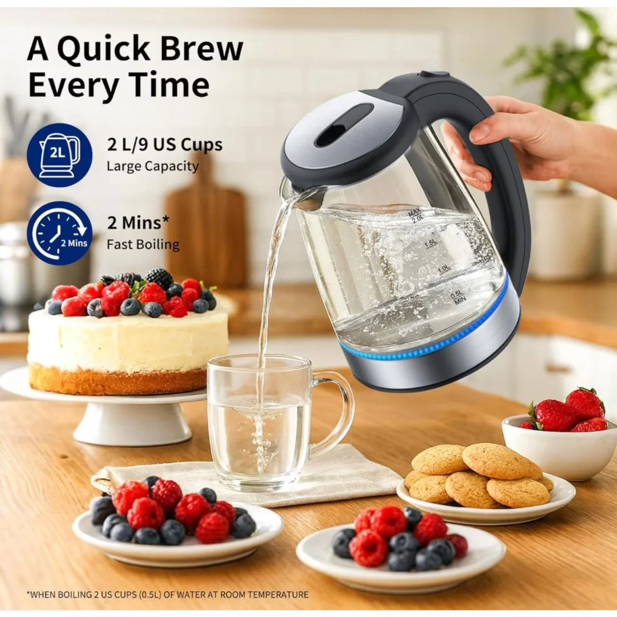 Glass Electric Kettle With Fast Boil And LED Auto Shutoff