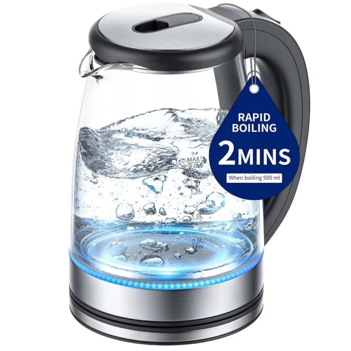 Glass Electric Kettle With Fast Boil And LED Auto Shutoff
