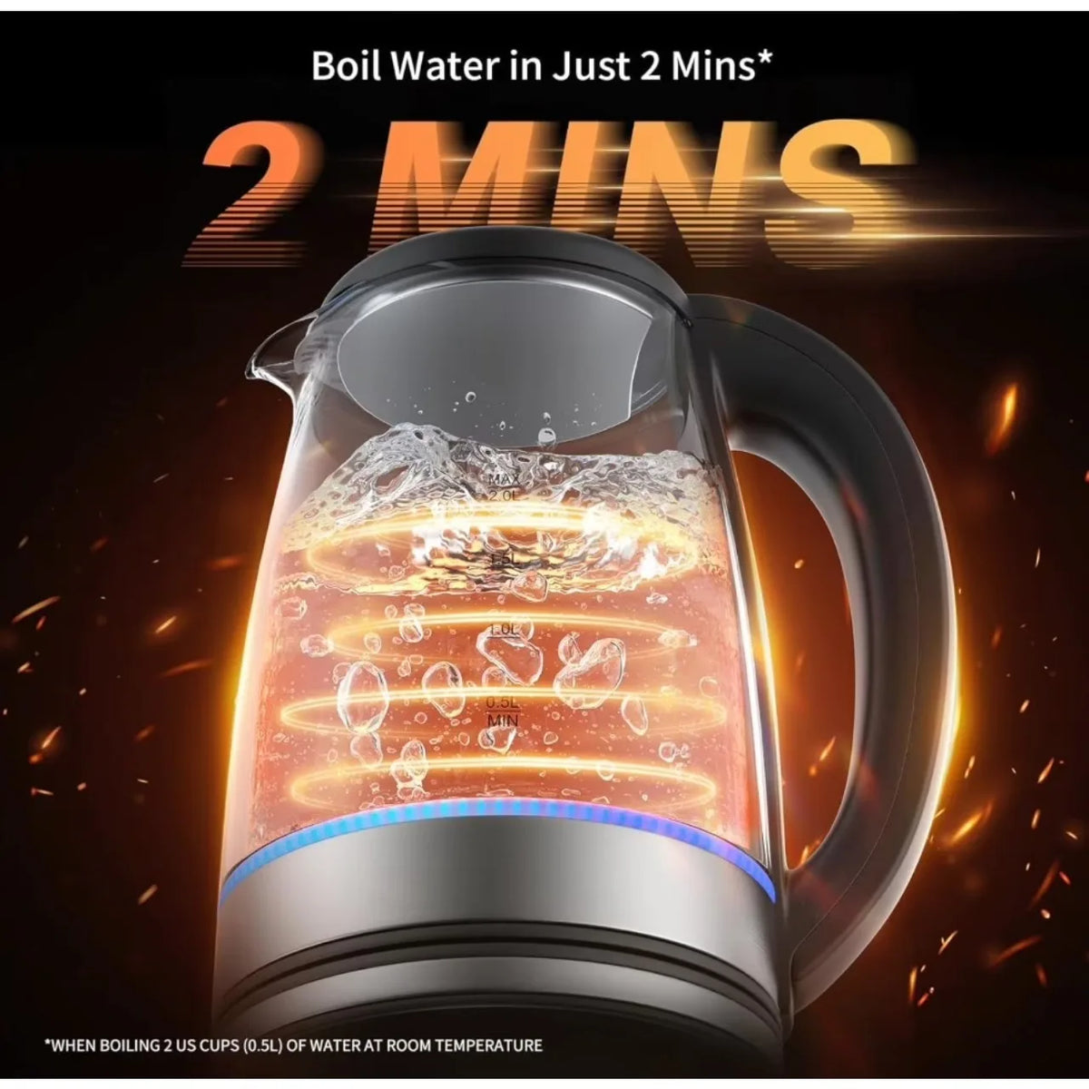 Glass Electric Kettle With Fast Boil And LED Auto Shutoff