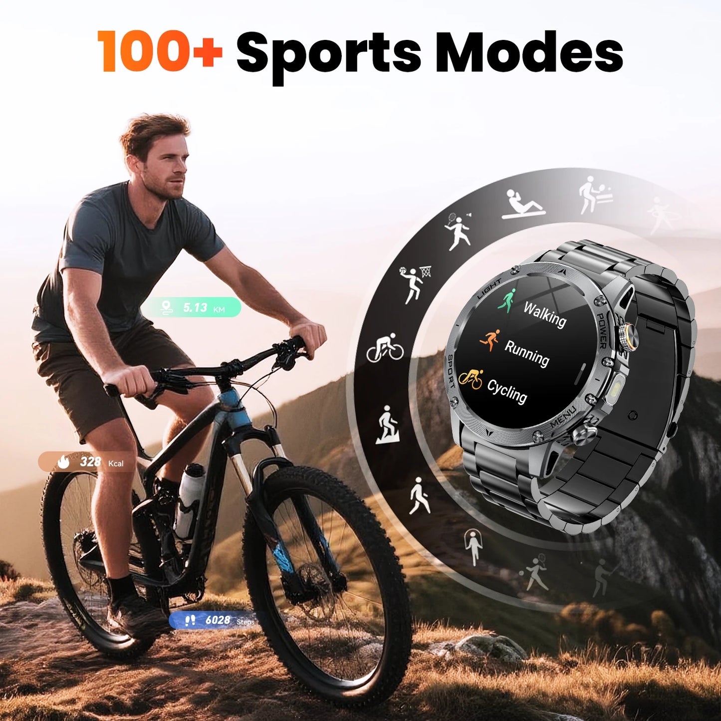 Men's Military Smart Watch With Bluetooth Calling