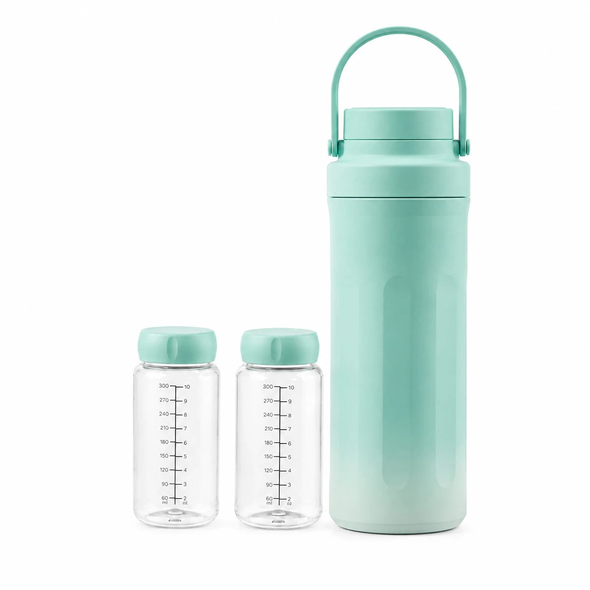 Kmaier Portable Breast Milk Cooler Bottle, 24‑Hour Cold Retention Breastmilk Chiller with 2Pcs 300ml Reusable Milk Storage Bottles, Leak‑Proof Travel Breastmilk Container for Working Moms Outdoor On‑the‑Go Breastfeedi