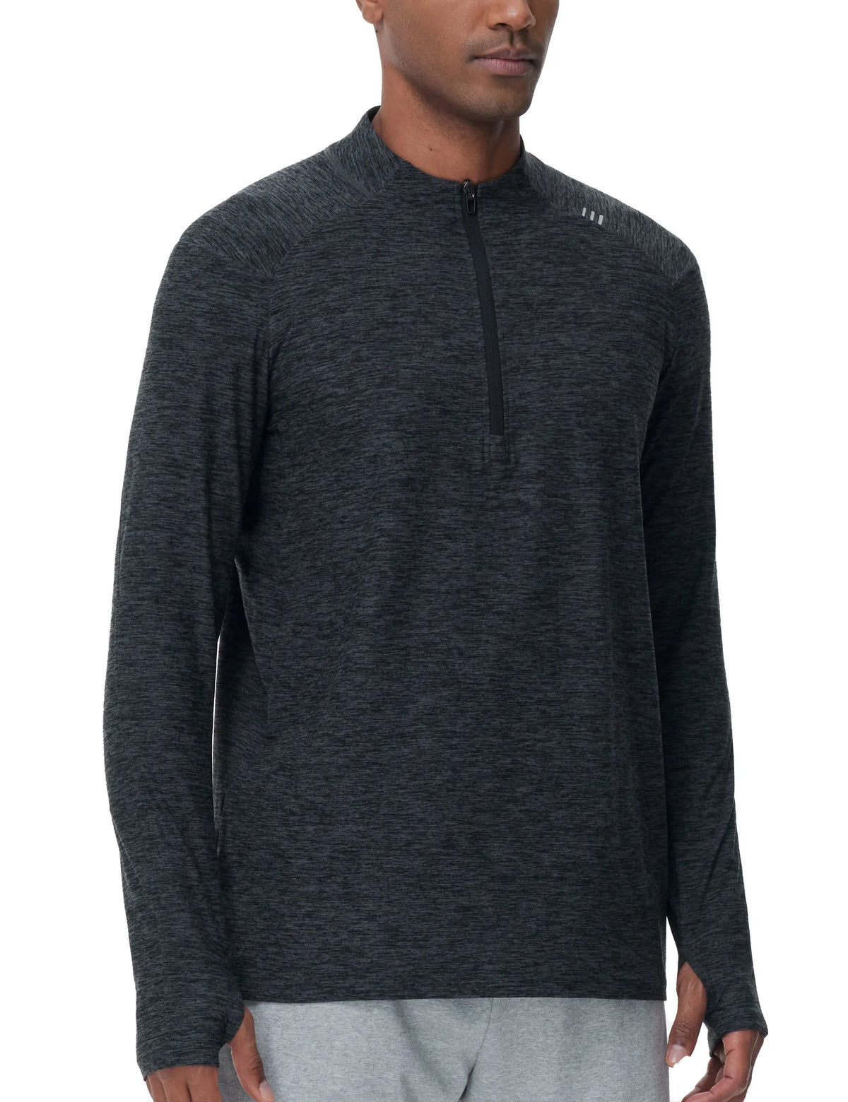 THE GYM PEOPLE Men's Half-Zip Long Sleeve Golf Shirts Soft Lightweight Warm Workout Pullover Sweatshirts with Thumb Hole