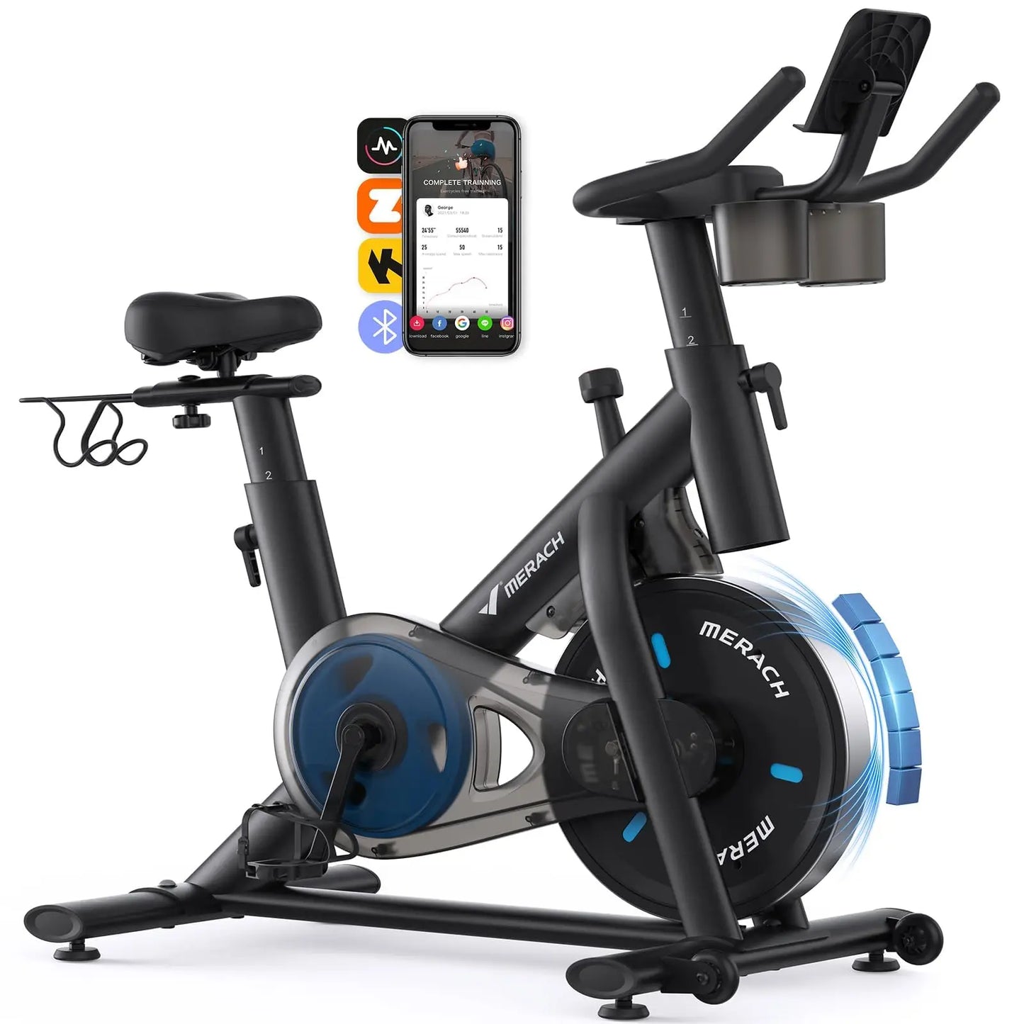 MERACH Magnetic Stationary Bike With App Training Courses