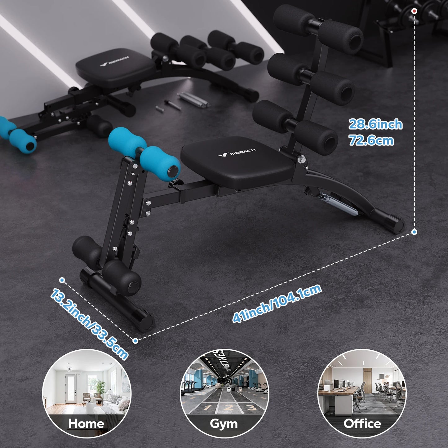 MERACH Ab Machine Adjustable Trainer For Home Gym System