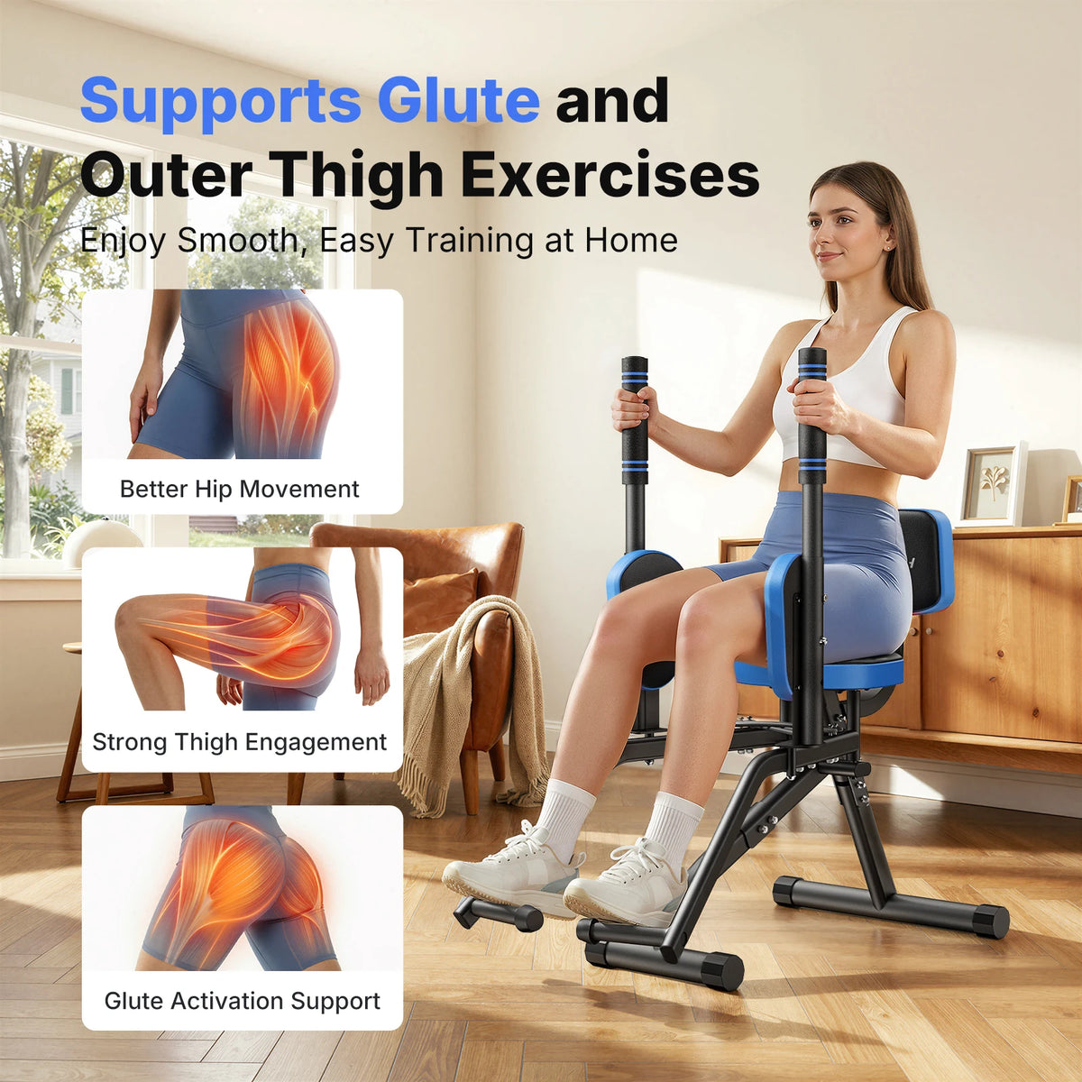 Merach Hip Abductor And Adductor Leg Trainer With Resistance Bands