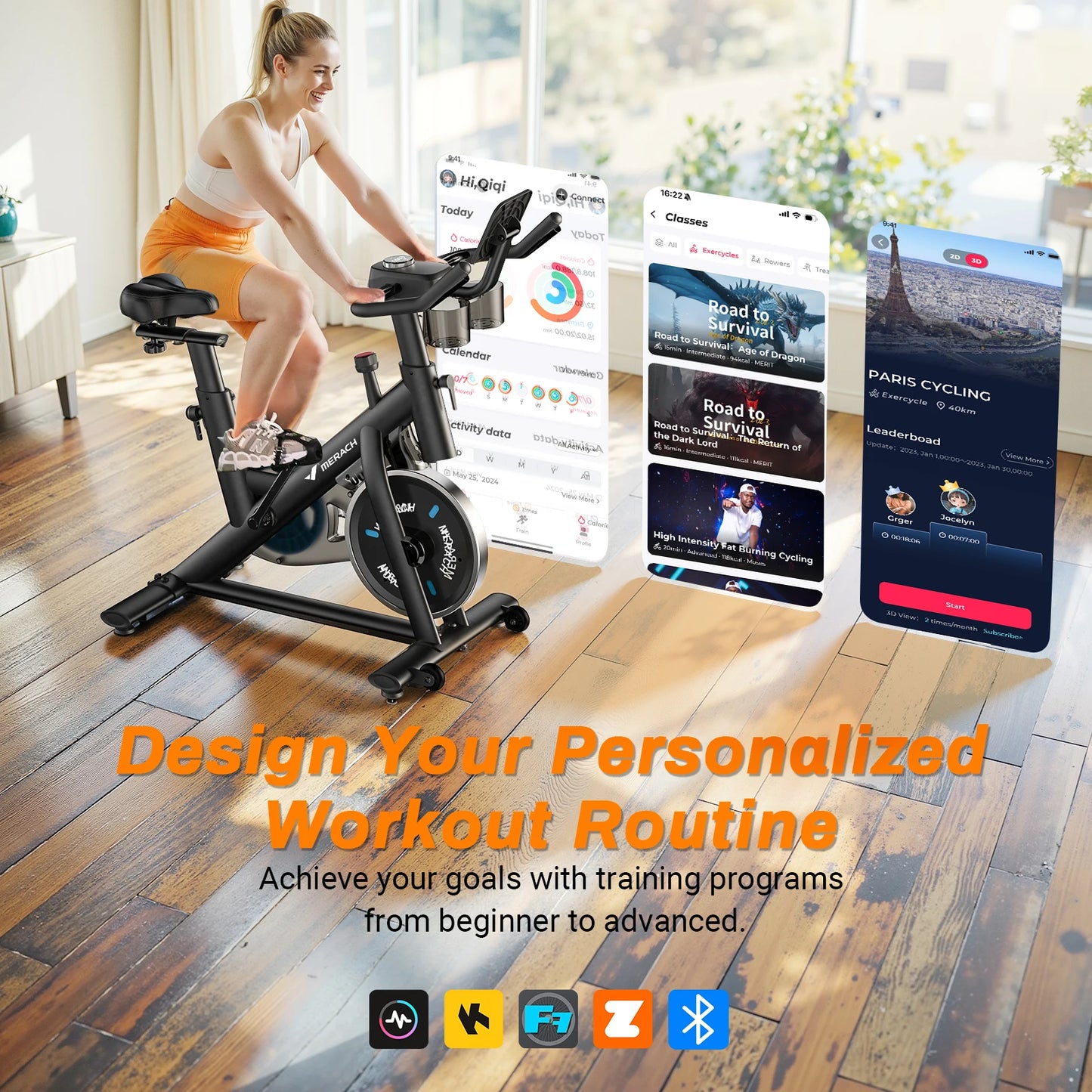 Merach S26B1 Indoor Cycling Bike With Tablet Mount