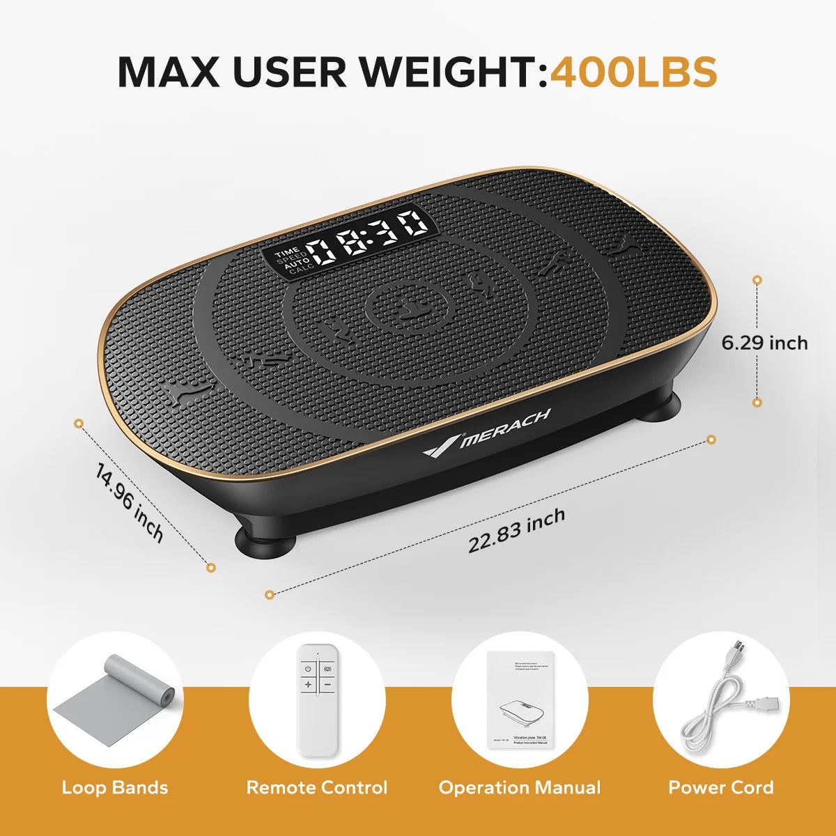 MERACH Vibration Plate Exercise Machine Whole Body Workout Power Vibrate Fitness Platform Vibration Weight Loss&Shaping