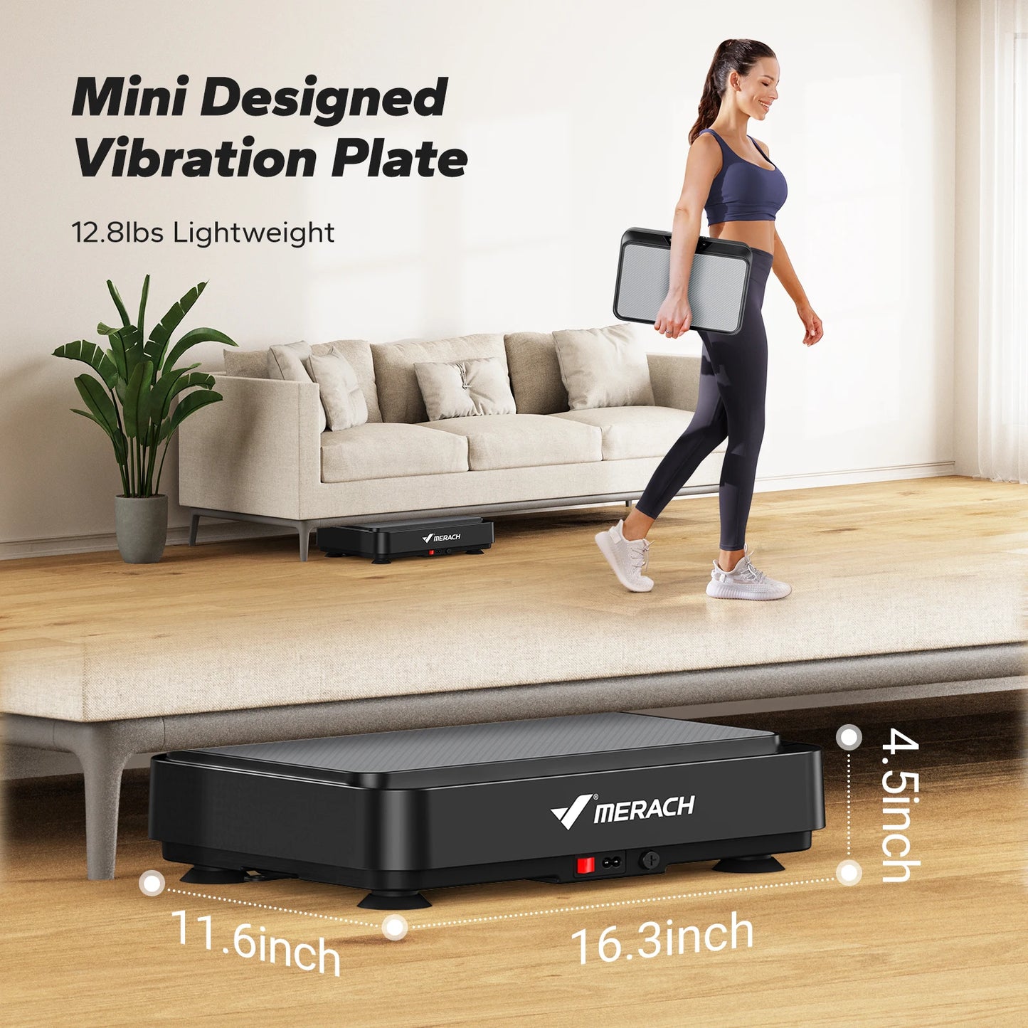 MERACH Vibration Plate Exercise Machine for Adults Fat Burning Weight Loss Muscle Toning Yoga Home Gym Equipment Office Dorm Room