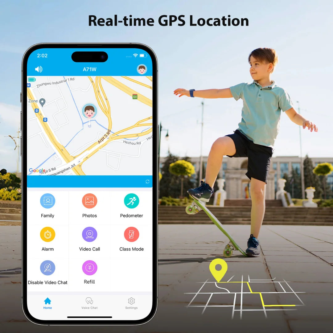 4G Kids Smartwatch With GPS Voice Chat VideoCall SIM Card