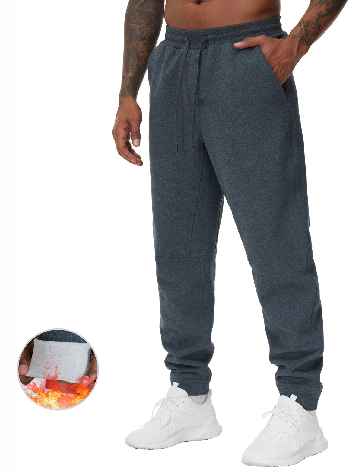 THE GYM PEOPLE Men's Fleece Workout Jogger Sweatpants With Pockets
