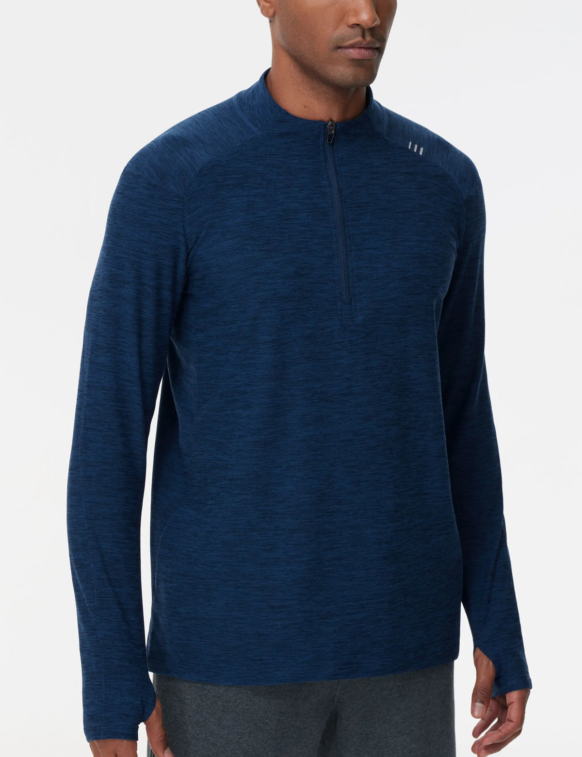 THE GYM PEOPLE Men's Half-Zip Long Sleeve Golf Shirts Soft Lightweight Warm Workout Pullover Sweatshirts with Thumb Hole