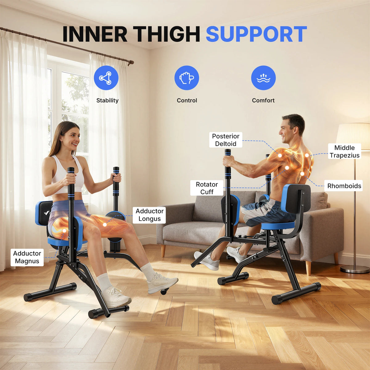 Merach Hip Abductor And Adductor Leg Trainer With Resistance Bands