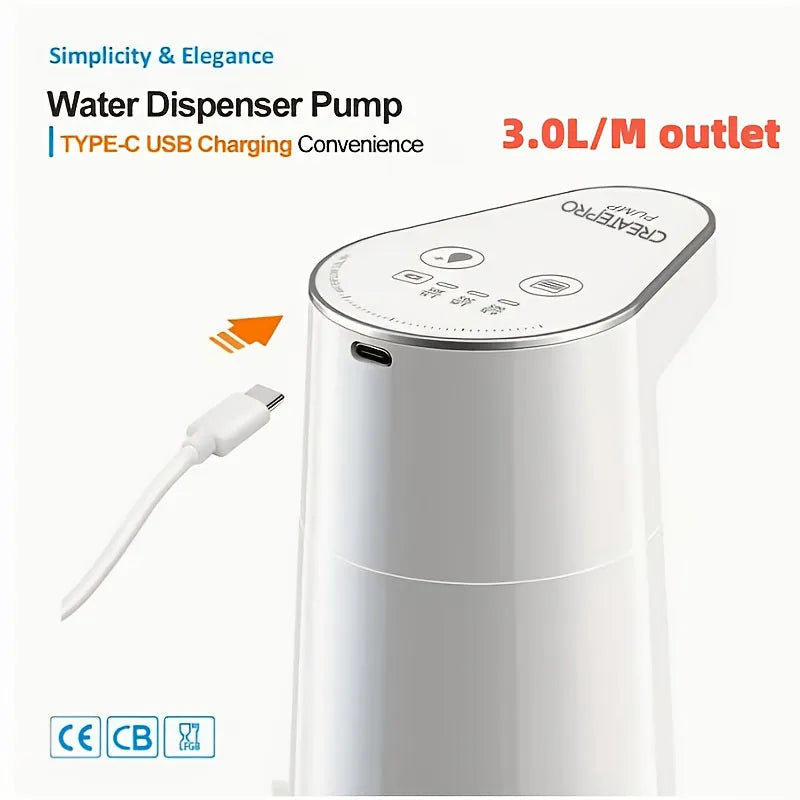 Rechargeable Water Bottle Dispenser Pump For Home And Office Use