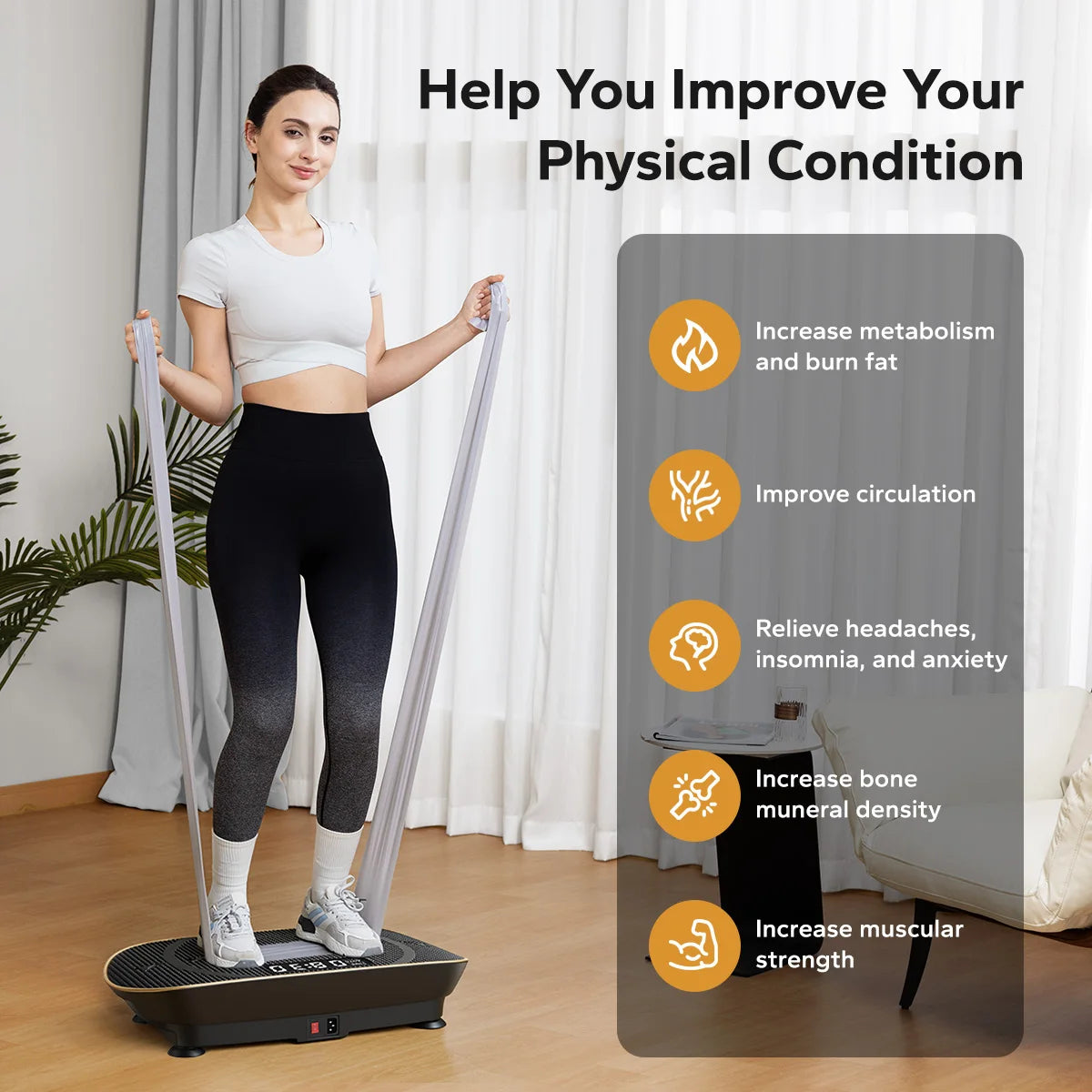 MERACH Vibration Plate Exercise Machine Whole Body Workout Power Vibrate Fitness Platform Vibration Weight Loss&Shaping