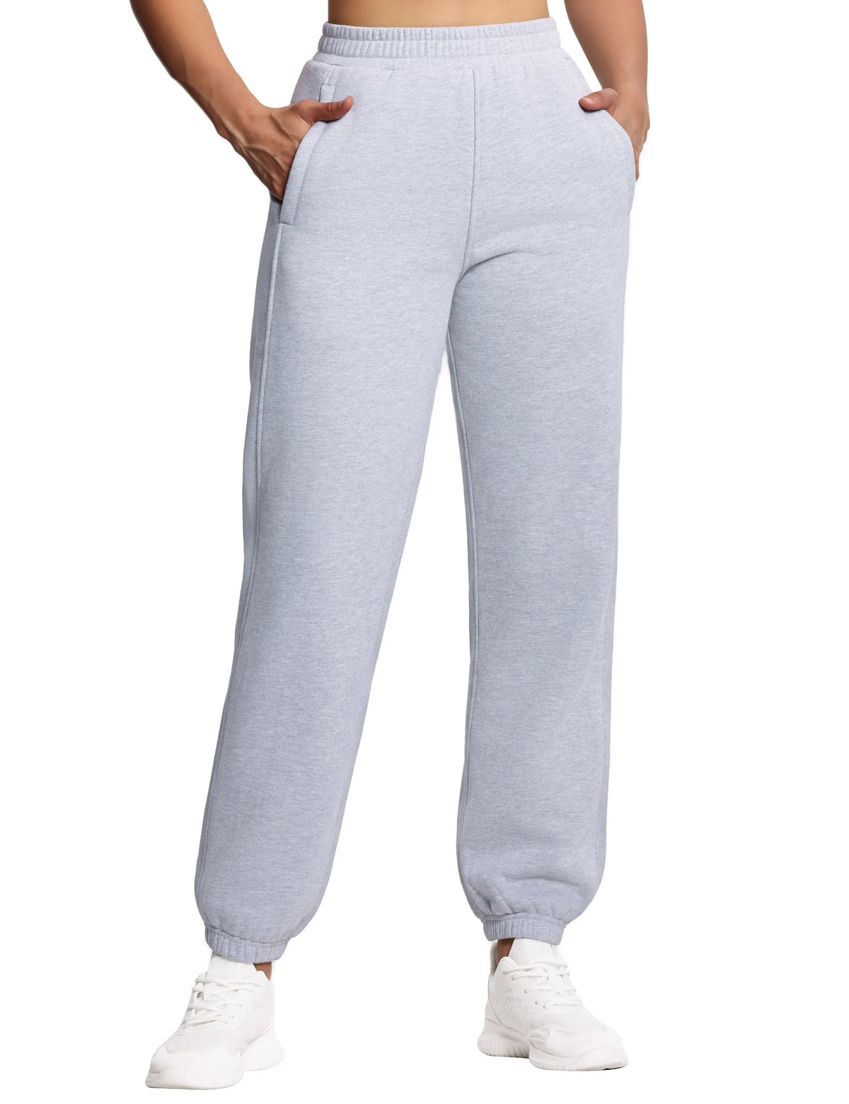 THE GYM PEOPLE Women's Fleece Workout Joggers With Pockets