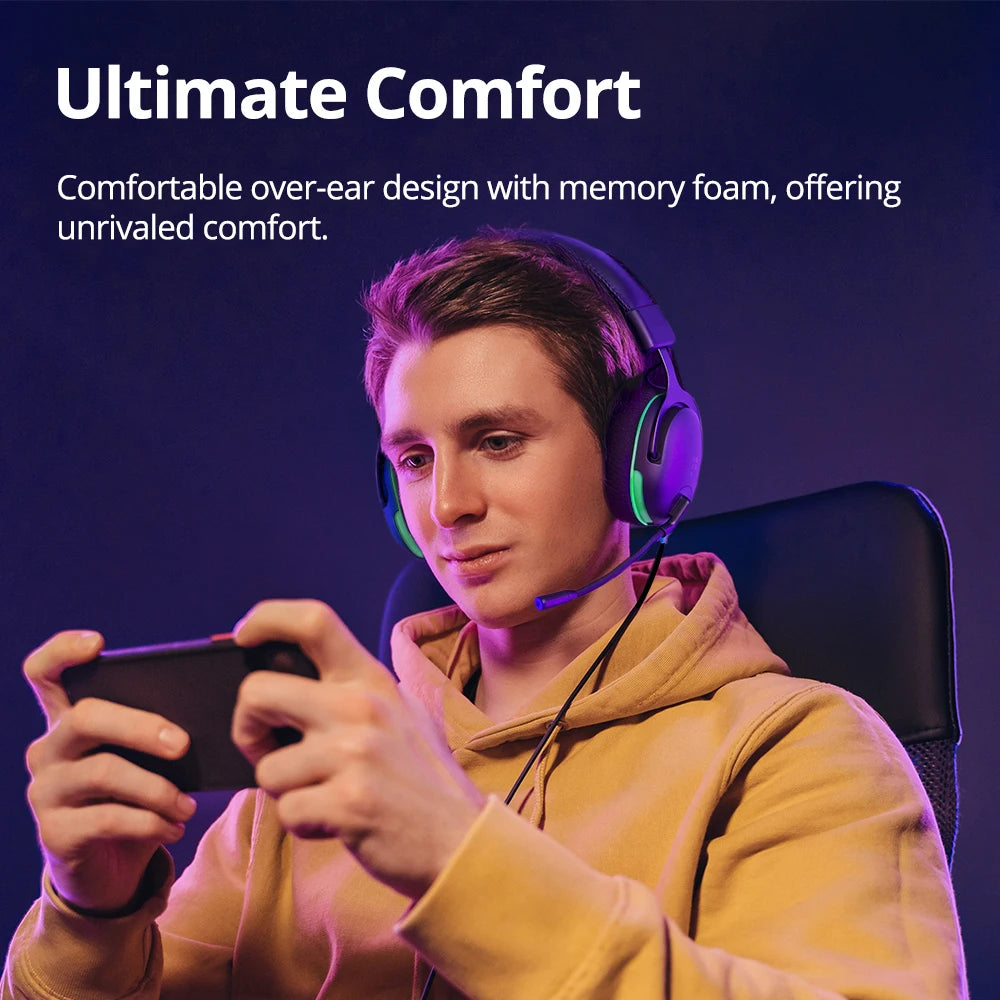 Tronsmart G10 Multiplatform Wired Over-the-Ear Gaming Headset for PC, PS5, PS4, Xbox Series X|S, Xbox One, Nintendo Switch, Mobile