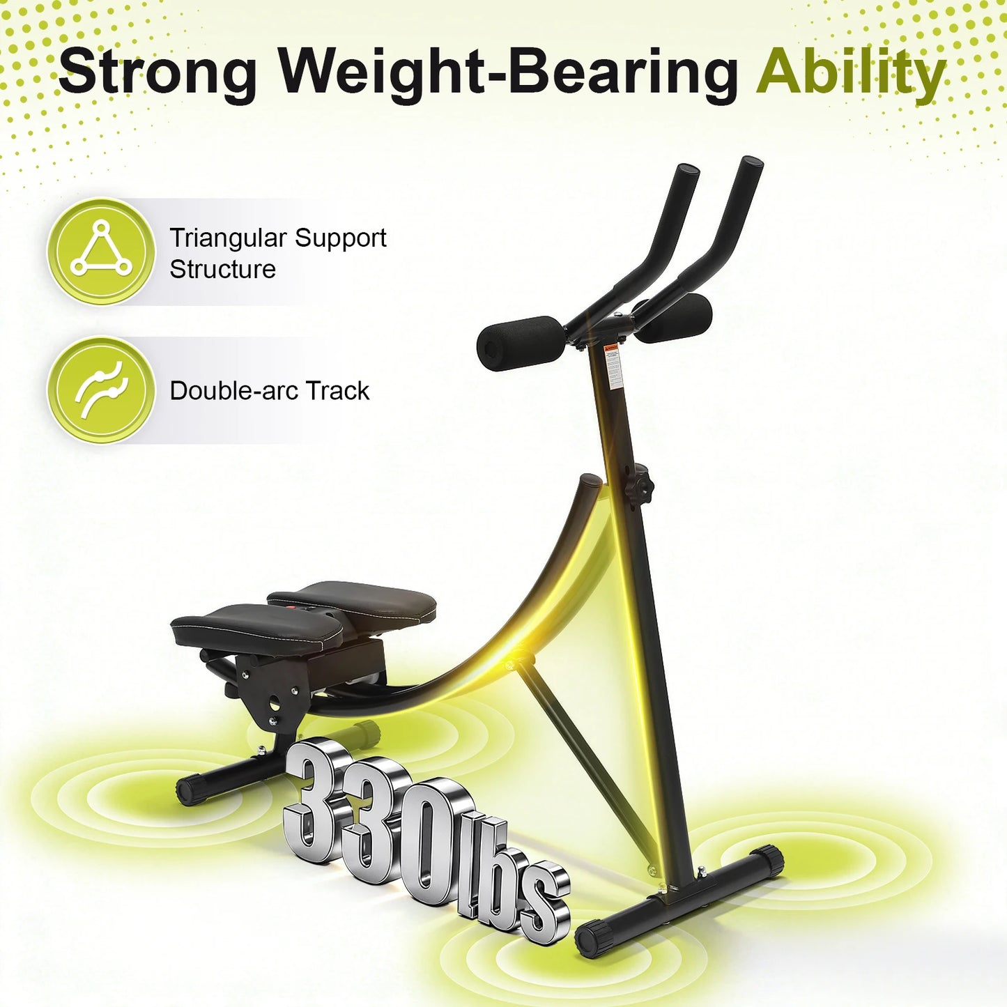 Machine for Home Gym Abdominal Whole Body Workout Machine, Fitness Waist Cruncher Core Toner Shaper with LED Monitor Core Strength Training Equipment, Black