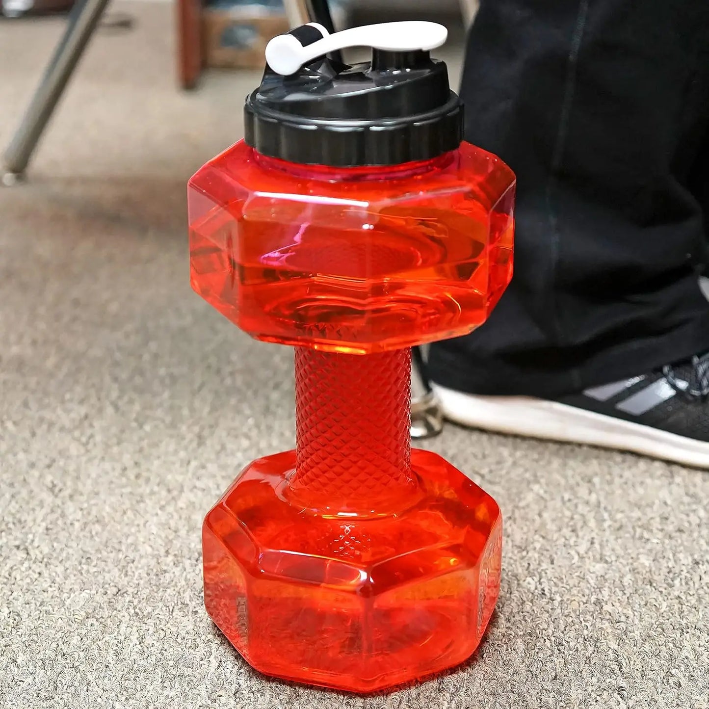 Dumbbell Water Bottle See-Through Hydration Gym Bottle