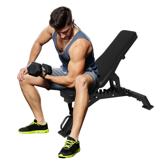 Ergonomic Strength Weight Bench 9 Angle Adjustable Strength Training Bench Exercise Bench for Bench Press Full-Body Workouts