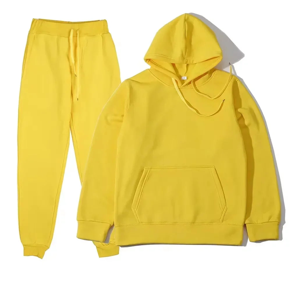 Winter Tracksuit Women Two Piece Set Hoodie Sweatpants