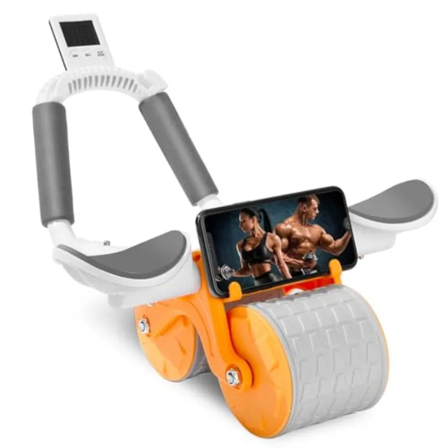 2026 Upgraded Ab Roller Wheel with Knee Mat andTimer - Automatic Rebound Abdominal Wheel with Elbow Support, Abs Workout Equipm