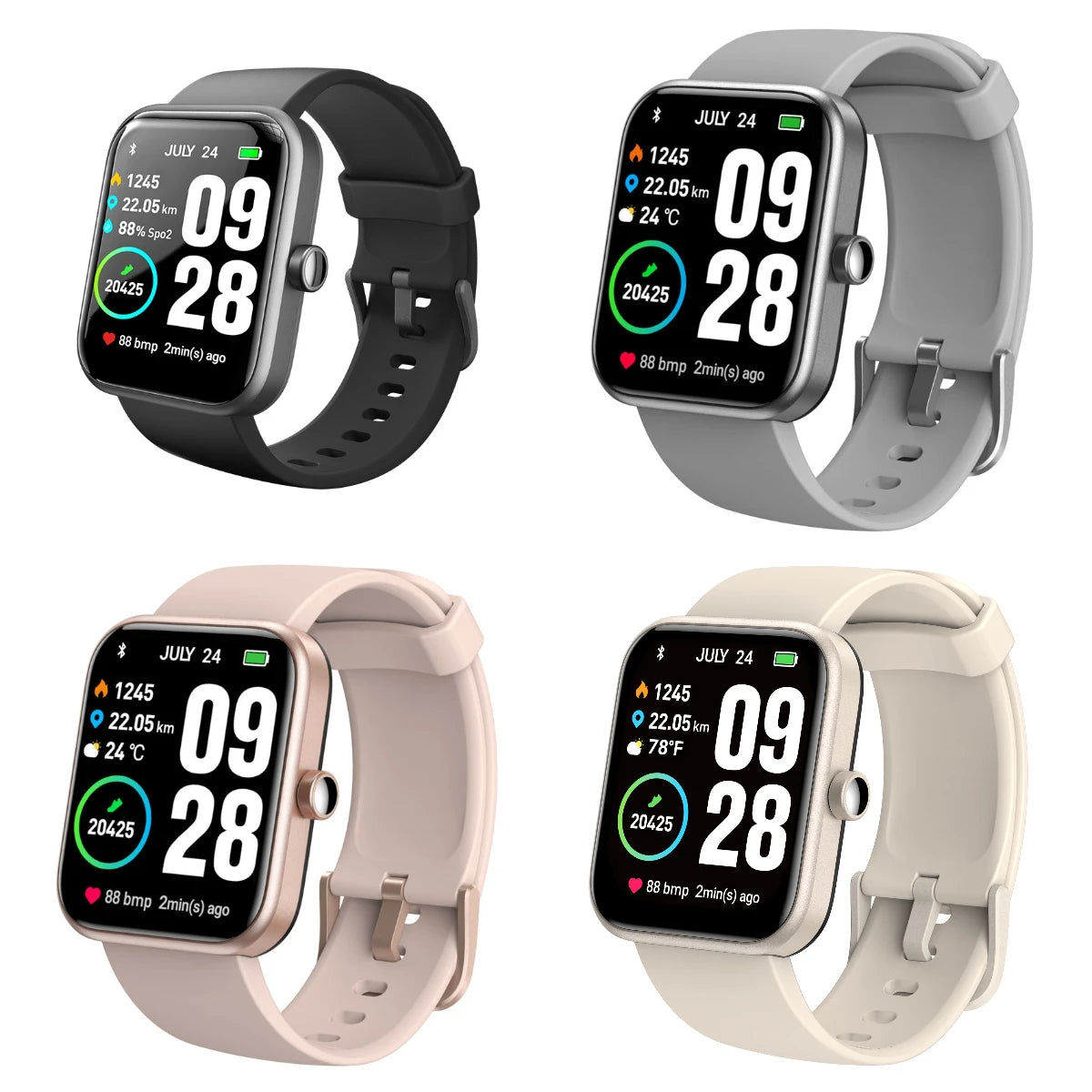 Refurbished TOZO S2 Smartwatch Waterproof 5ATM Smart Watch Alexa Built-in Fitness Tracker Swim Sport Watch for Android IOS